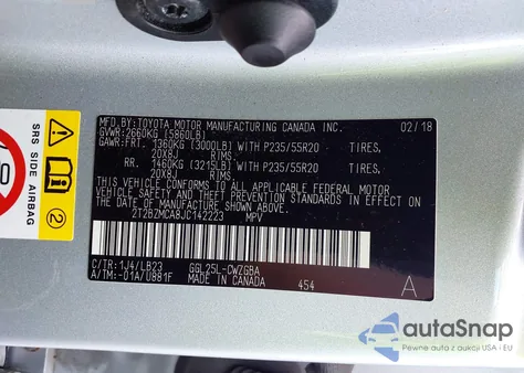 2018 Lexus Rx 350/Base/F Sport z USA, uszkodzony, nr VIN 2T2BZMCA8JC142223